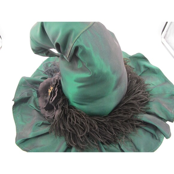 Glamorous Emerald Green Taffeta Witches Hat 12\